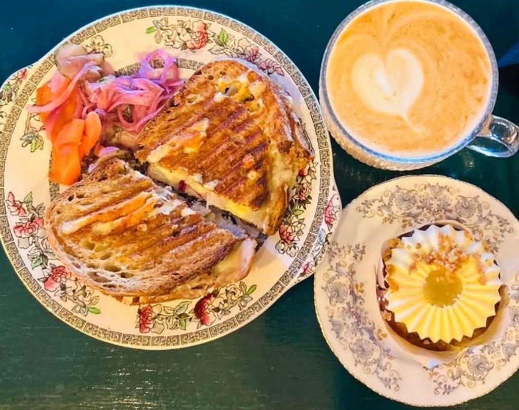 Grilled cheese and coffee served at the Street Croft Farm caf&eacute;