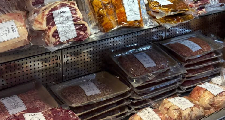 Vacuum-packed meat from the Street Croft Farm butchery